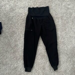 Maternity scrubs. Brand is FIGS. Small petite. Black.